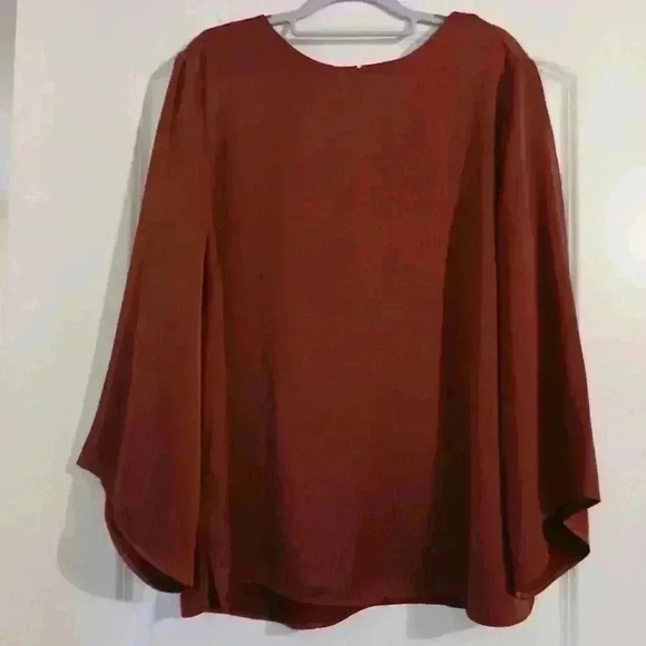 Chicos plus size satin maroon Blouse - Picture 4 of 13
